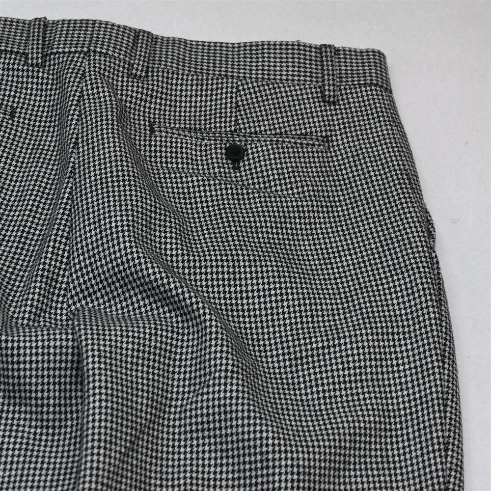 Banana Republic 44R 34x32 Houndstooth Wool Flannel Tailored Jacket Pants Suit